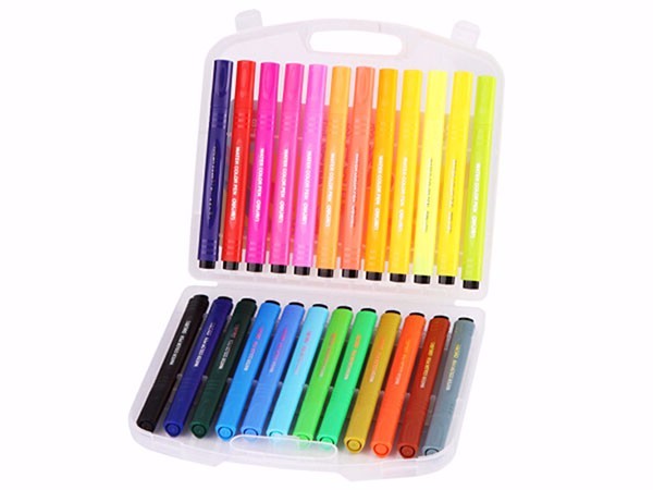 得力7064 绚丽多彩24色水彩笔绘画笔 盒装
