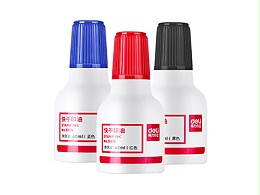 得力 9874 40ml  财务印章原子印油 印泥 红色