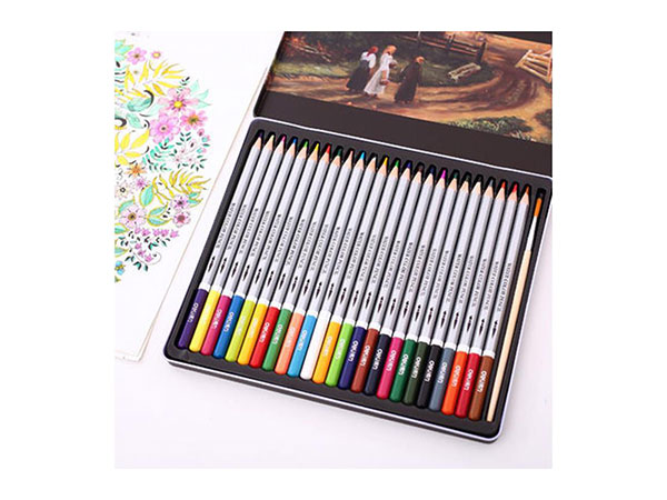 得力 24色水溶性彩色铅笔 水溶性彩铅套装 6521