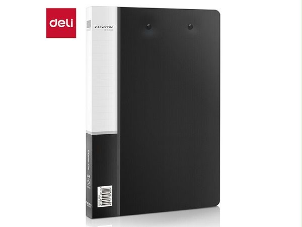 得力双强力夹文件夹 5302 A4 黑色