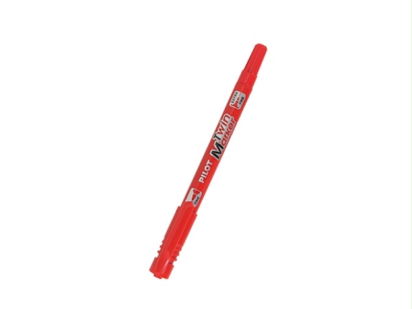 百乐(PILOT) 万用笔 油性双头 粗头2.0mm 细头1.0mm 红色