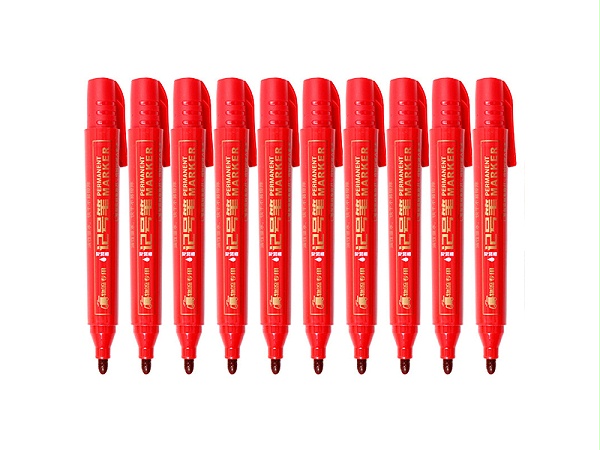 欧标 物流专用记号笔 B1526 19*140mm 笔幅1.5mm 可加墨红色 10支/盒