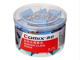 齐心 B3634 票夹 48只25mm彩色长尾夹票