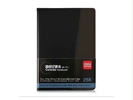 得力 25K120张基础款拼接商务皮面本 办公记事本笔记本子7911-P
