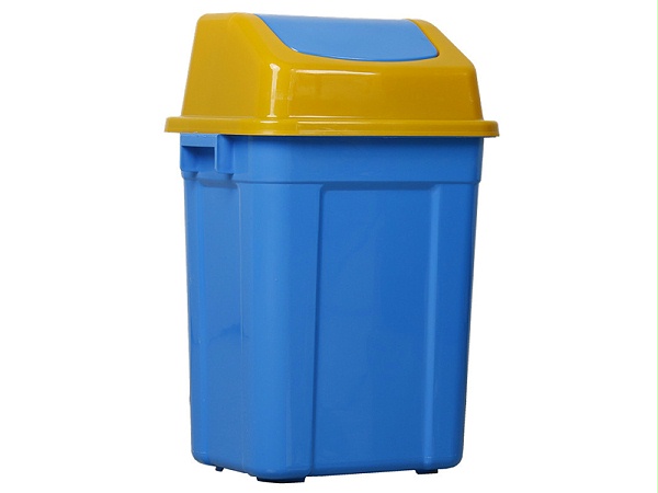 40＊30＊50方形蓝色带盖垃圾桶（30升）