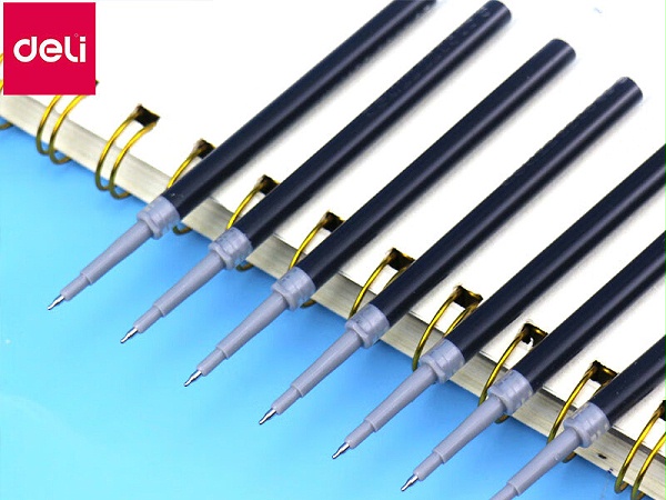 得力V77连中三元速干中性笔替芯 0.5mm按动ST头 黑色