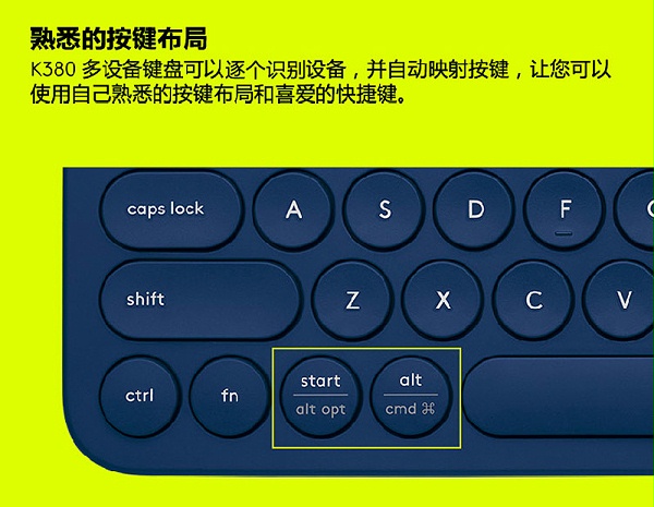罗技（Logitech）K380多设备蓝牙键盘 平板IPAD键盘 时尚便携 超薄巧克力按键 蓝牙鼠标伴侣 深灰色