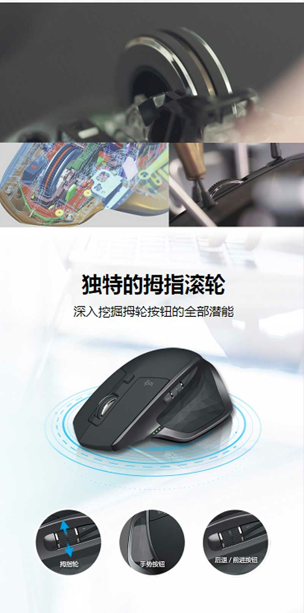 罗技（Logitech）MX Master 2S 无线鼠标 无线蓝牙优联双模跨计算机控制鼠标 儒雅黑