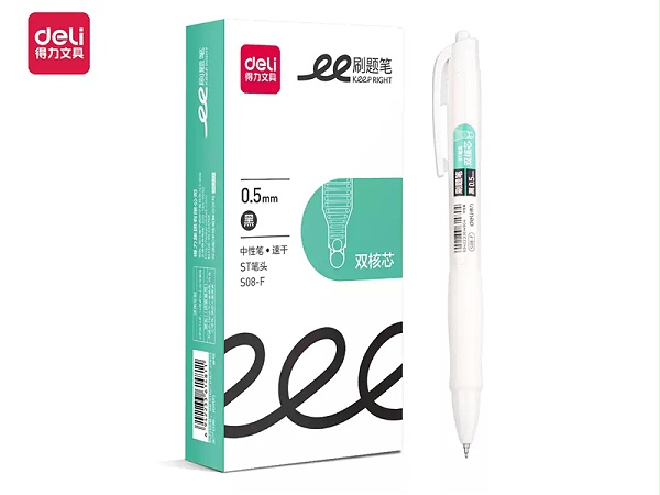 得力S08-F速干按动中性笔 黑色