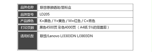 1联想LD205Y 黄色原装硒鼓 （适用于CS2010DW/CF2090DWA打印机）