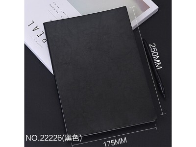 得力22226皮面笔记本-112张-B5(黑)