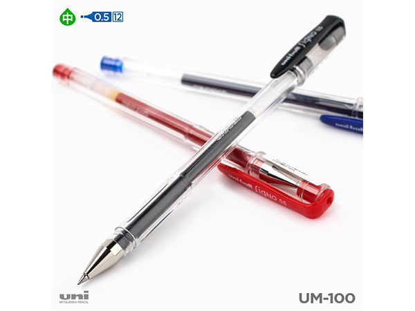 三菱 UM-100 学生用中性签字笔黑色（替芯URM-5）0.5mm 10支装