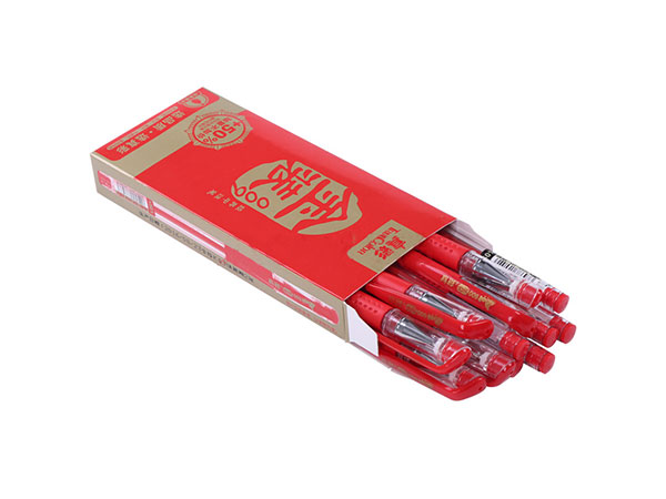 真彩 GP-009 0.5mm红色经典办公子弹头中性笔签字笔水笔 12支/盒