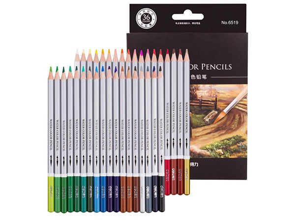 得力 36色水溶性彩色铅笔 水溶性彩铅套装 6519