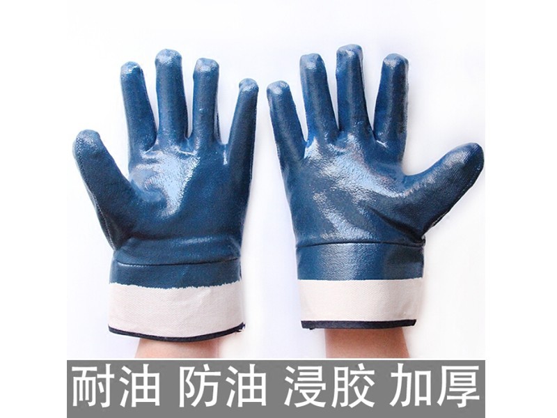 蓝色挂胶手套（厚）