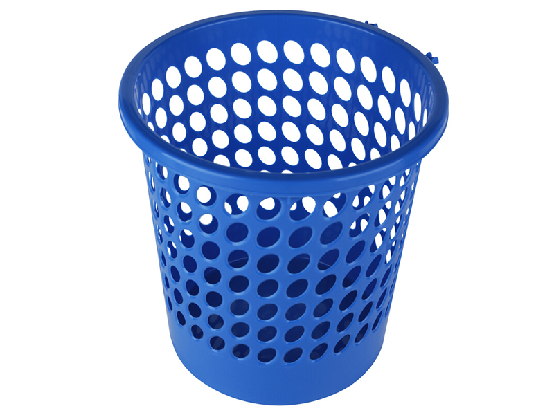 得力 蓝色圆形塑料垃圾桶9556