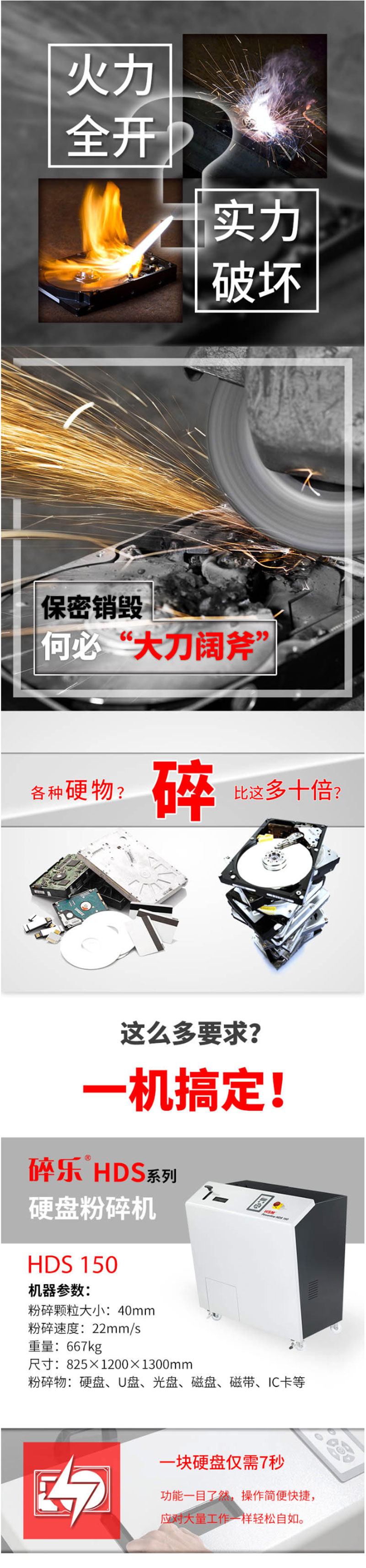 碎乐 Ceiro-HDS150碎纸机 专业光盘、U盘、硬盘粉碎机 硬盘整体粉碎