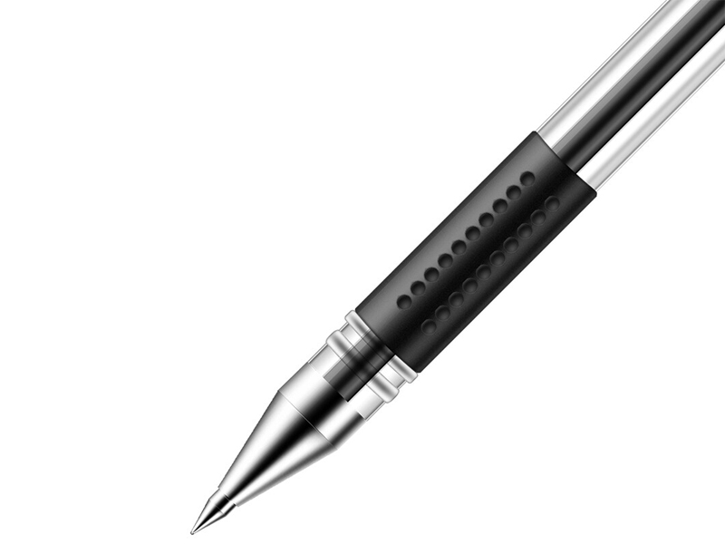 得力（deli） 6600中性笔水笔子弹头0.5mm经济版黑色中性笔12支