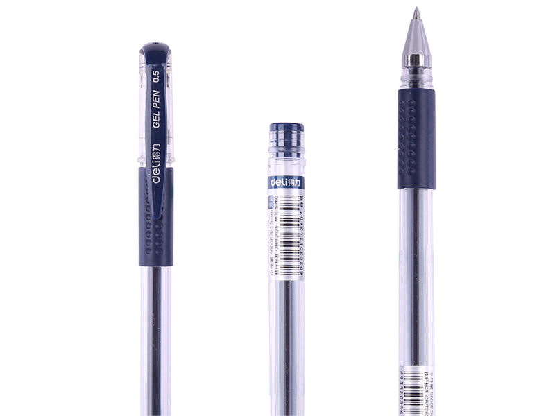 得力（deli） 6600中性笔子弹头0.5mm经济版墨蓝中性笔12支