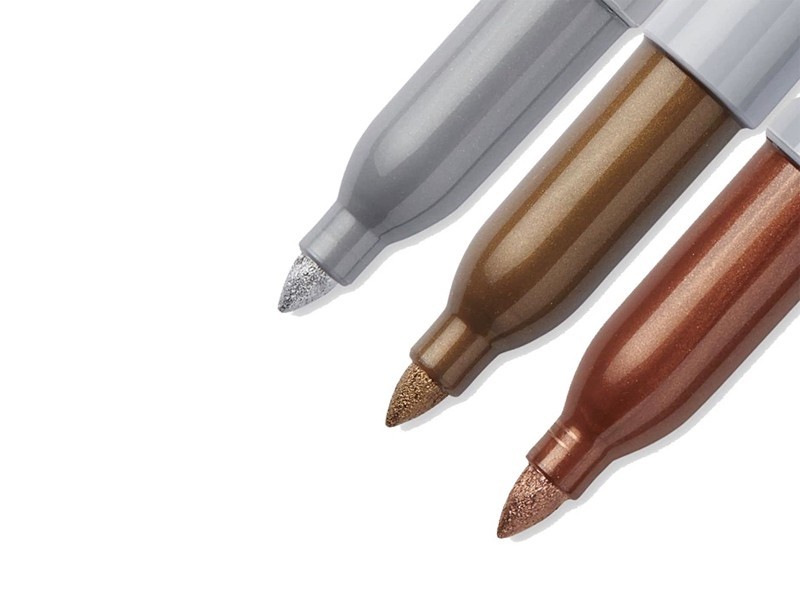 三福金属色记号笔sharpie1MM 39100 （金色）