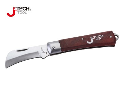 捷科（JETECH）EK-8B 弧刃木柄电工刀