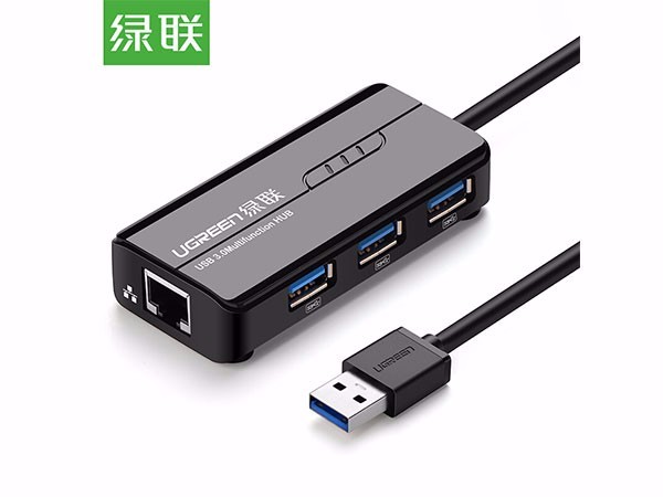 绿联20265 USB3.0 HUB+千兆网口