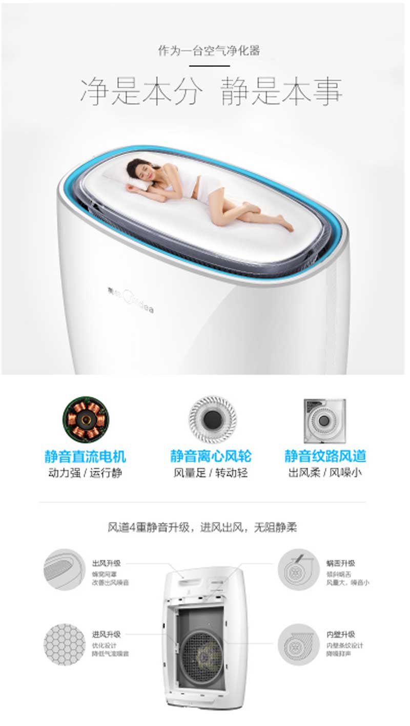 美的（Midea） 空气净化器家用KJ290G-F31卧室除甲醛除雾霾二手烟 APP远程控制详5