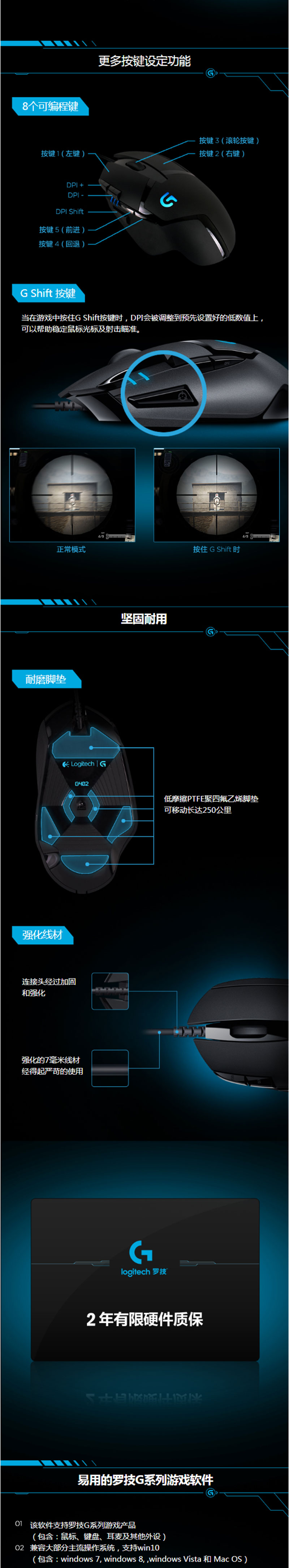 G402 高速追踪游戏鼠标