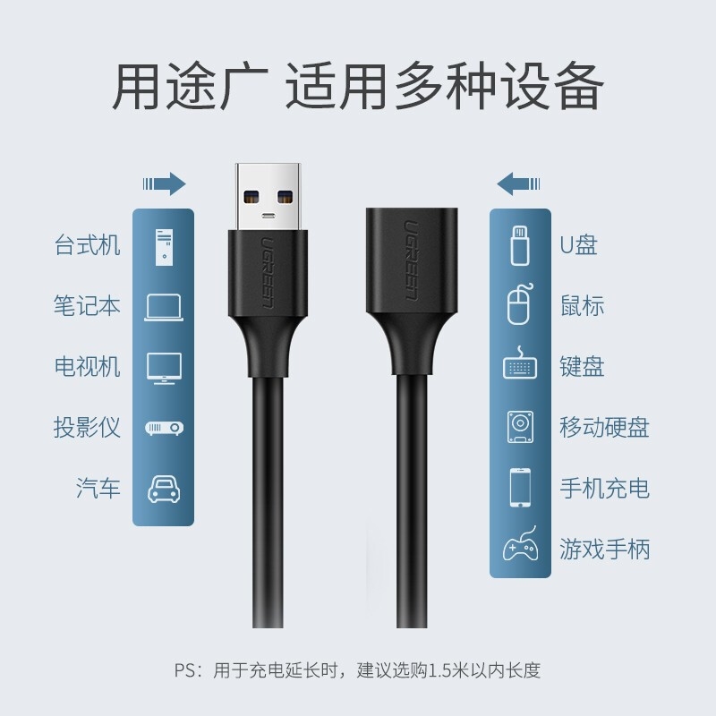 绿联10316 黑色USB2.0  1口集线器