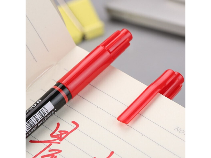 晨光 记号笔 MG2130C 双头 书写粗细0.5 不可填充墨水 红色