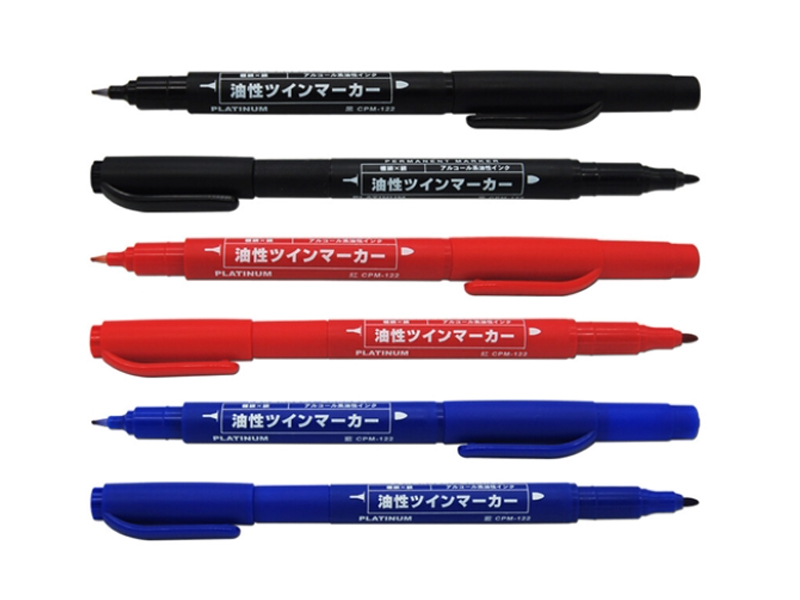 白金 小双头 记号笔 CPM-122 黑色