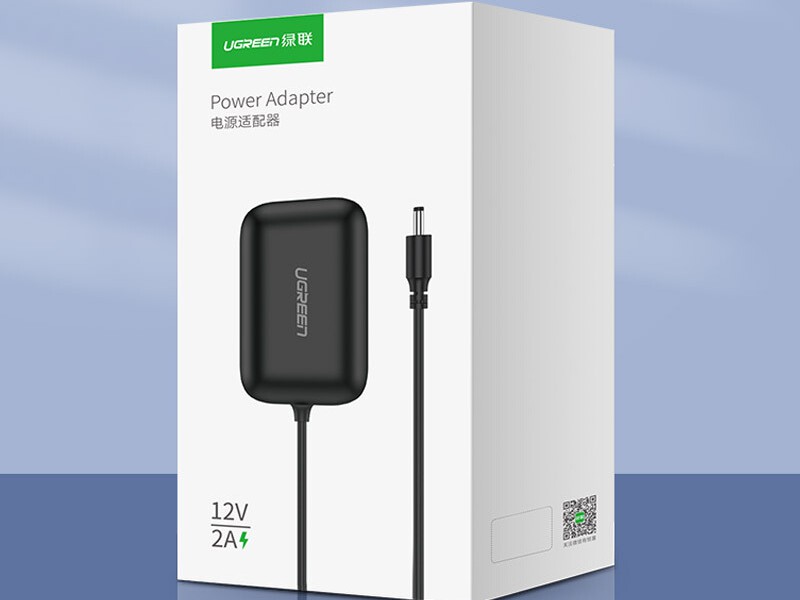 绿联20359 12V5A多功能电源适配器 黑色USB3.0  1口集线器