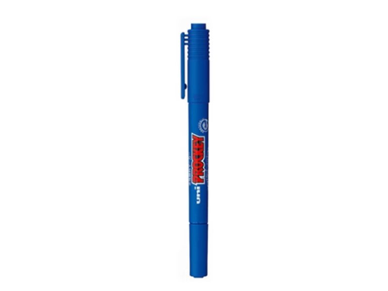 三菱 记号笔 PM-120T BLUE 水性小双头 不可加墨 蓝色 10支/盒