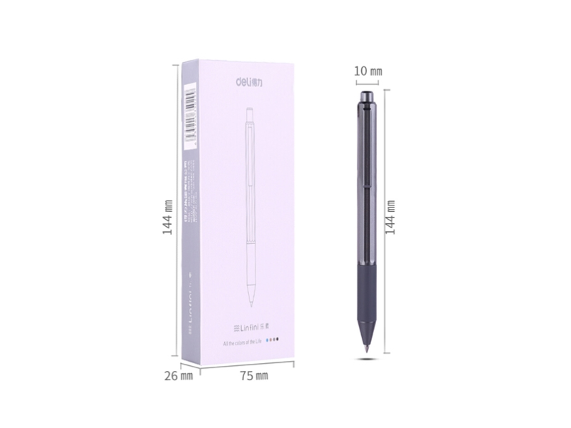 得力A10中性笔0.5mm子弹头(黑)