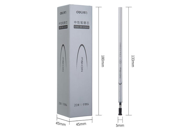 得力(deli) DL-S780 诺上0.5mm速干中性笔替芯子弹头签字水笔芯20支盒