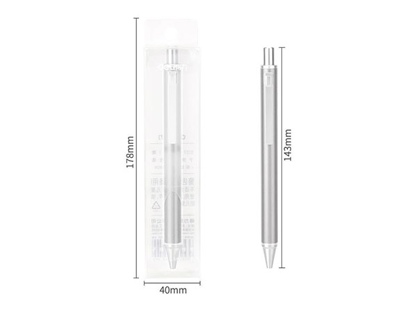 得力(deli) DL-S127银 商务办公按动中性笔水笔签字笔 0.5mm单支盒装