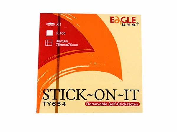 益而高（Eagle）黄色便利贴 TY654 纯色 百事贴 万事贴 告示贴 一个装