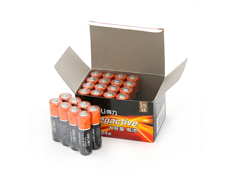 得力（deli） 大容量电池 5号7号碱性电池批发 18503 5号 一盒24粒